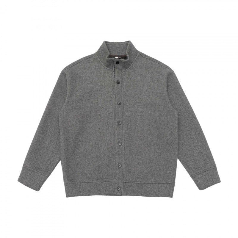 Unisex Boxy-Strickcardigan mit Stehkragen und durchgehender Knopfleiste Nord Taschen