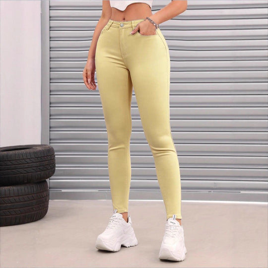 Damen Thermo-Skinny-Jeans mit Fleecefutter und hoher Taille Nord Taschen