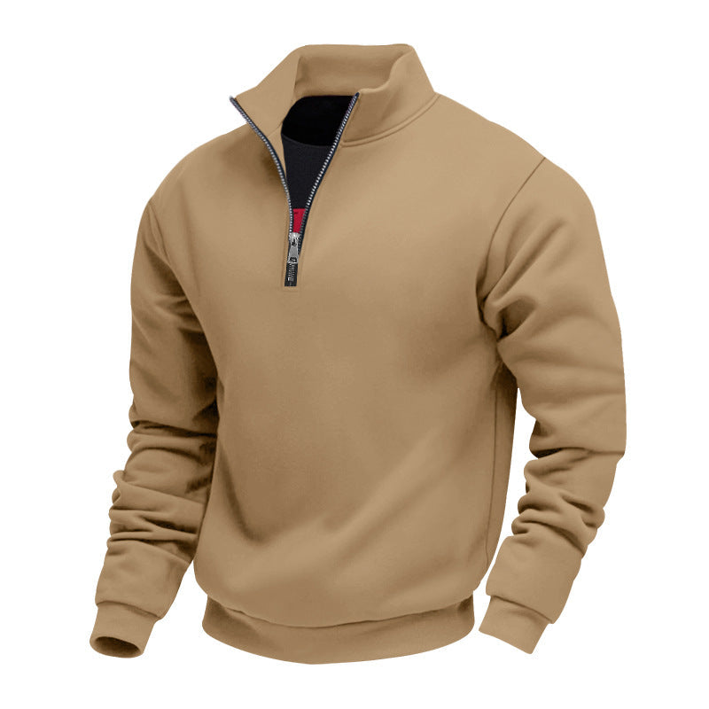 Herren sportlicher Sweatshirt mit modernem Stehkragen und Reißverschluss - Arvani