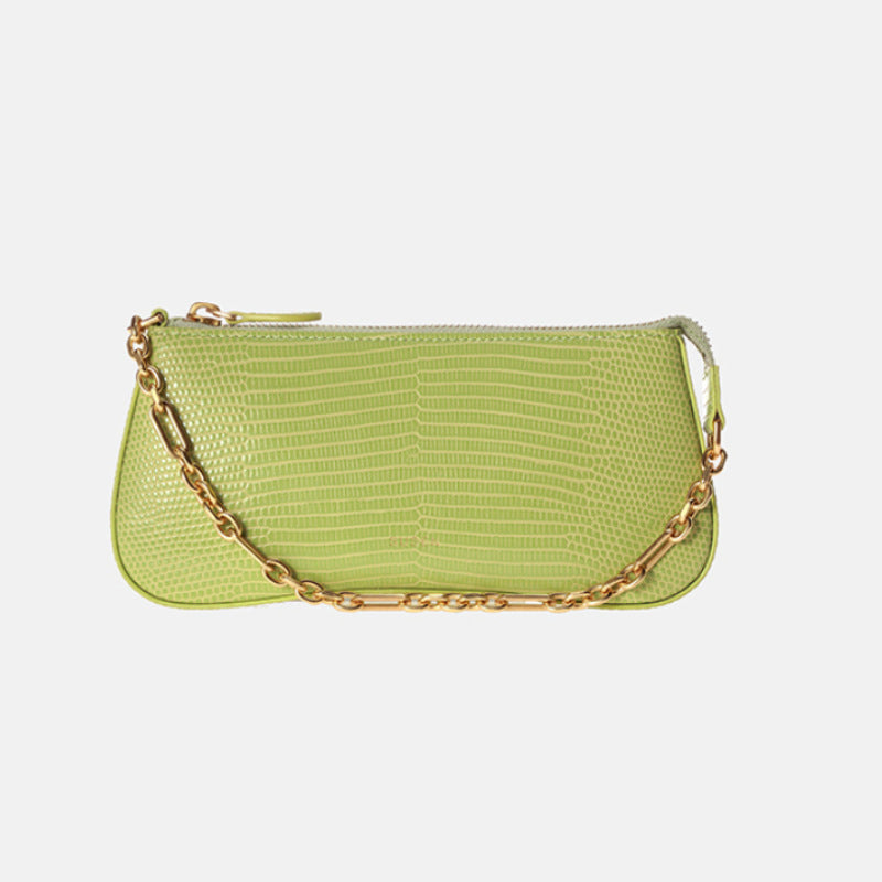 Damen Clutch im Schlangenleder-Look mit Kettenriemen Nord Taschen
