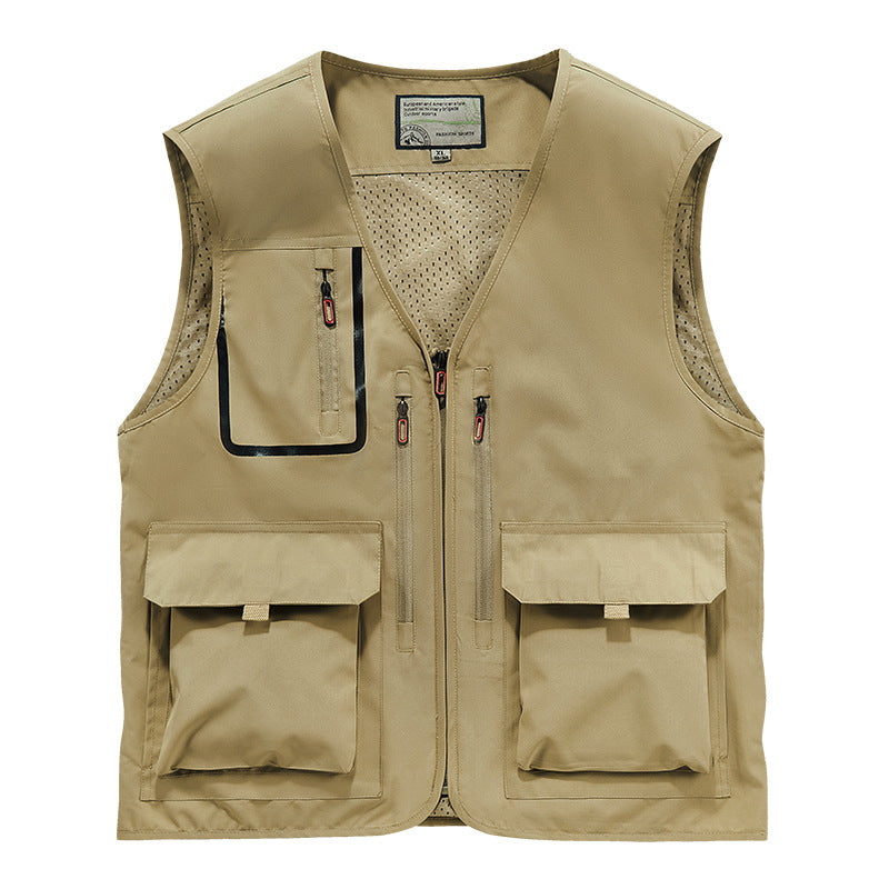 Herren Multifunktionale Outdoor-Utilityweste mit Mesh-Innenfutter und Mehrfach-Taschen Nord Taschen