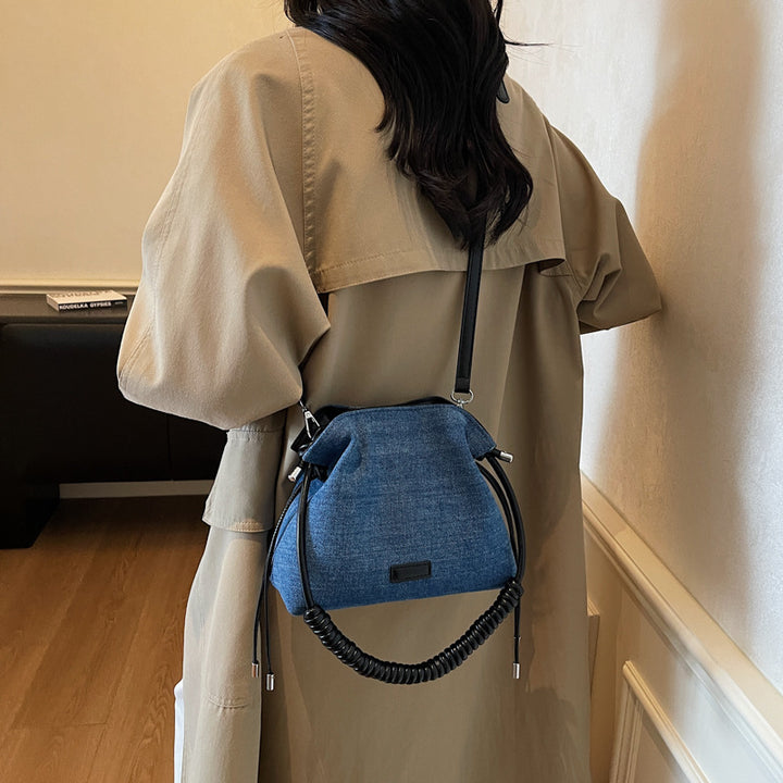 Damen lässige Beuteltasche mit geflochtenem Henkel Nord Taschen