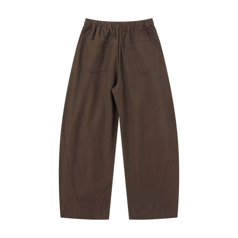 Damen Weite Culotte-Hose mit elastischem Bund, dekorativen Falten und geschwungenen Nahtdetails Nord Taschen