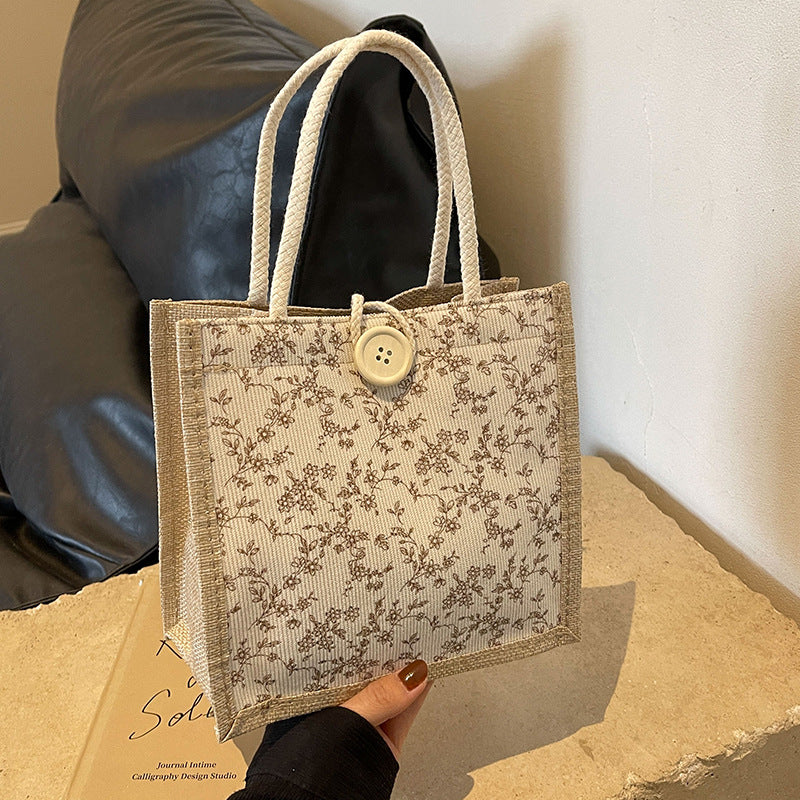 Damen Handtasche mit floralem Design und robusten Griffen Nord Taschen
