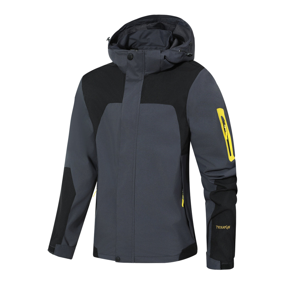 Herren Wasserdichte Softshell-Outdoorjacke mit Kapuze, Ärmel-Reißverschlusstasche und winddichter Membran Nord Taschen