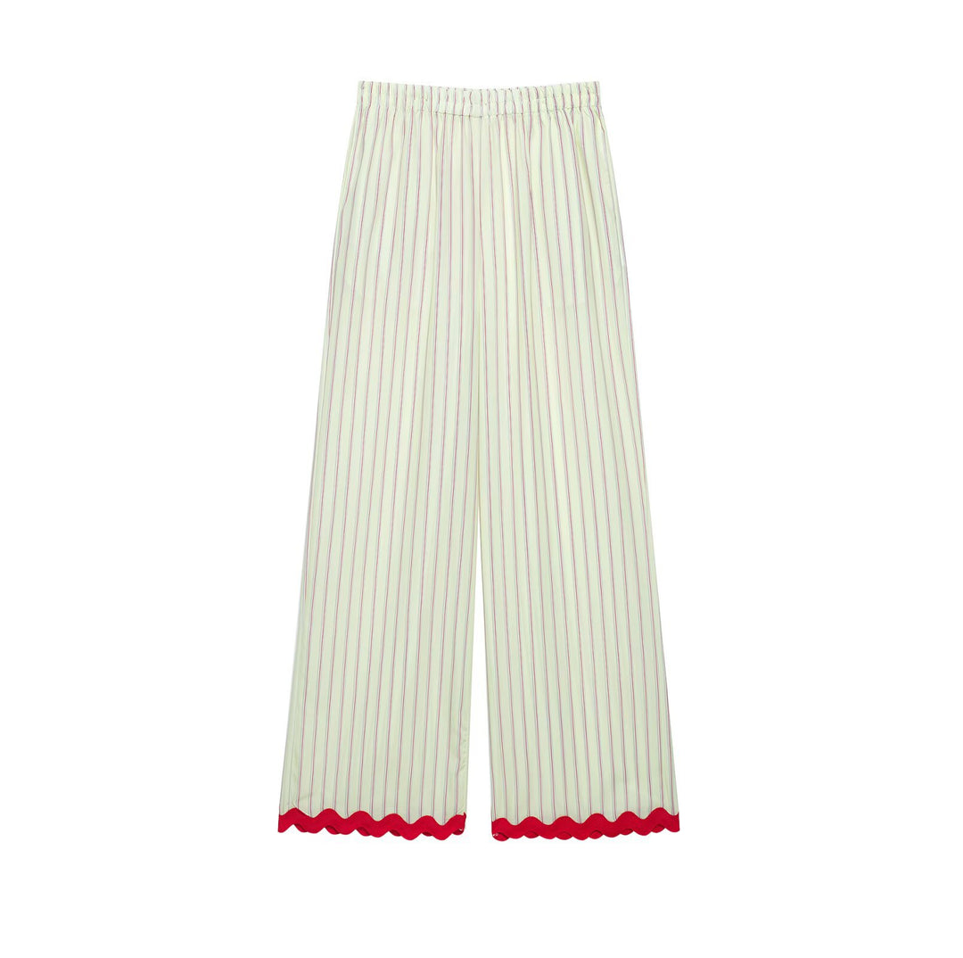 Damen Leichte weit geschnittene Loungehose mit elastischem Bund und welligem Saum Nord Taschen