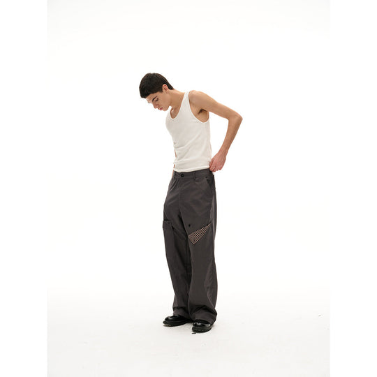 Damen Weite Bundhose mit dekorativen Karo‑Einsatztaschen Nord Taschen