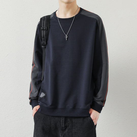 Herren Oversize-Sweatshirt mit kontrastierenden Ärmeln, Flachnaht-Details und Rippbündchen Nord Taschen