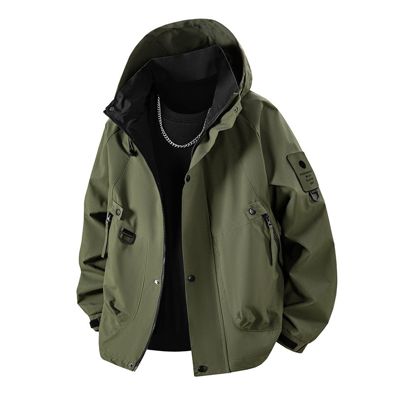 Herren Technische Utility‑Fieldjacke mit Kapuze, wasserabweisender Hülle & Multi‑Taschen Nord Taschen