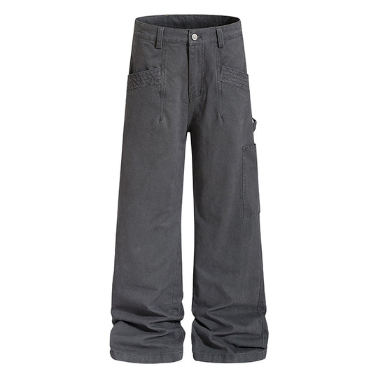 Damen Weite Cargo-Palazzo-Hose mit Utility-Taschen, hohem Bund und lässigem Culotte-Schnitt Nord Taschen