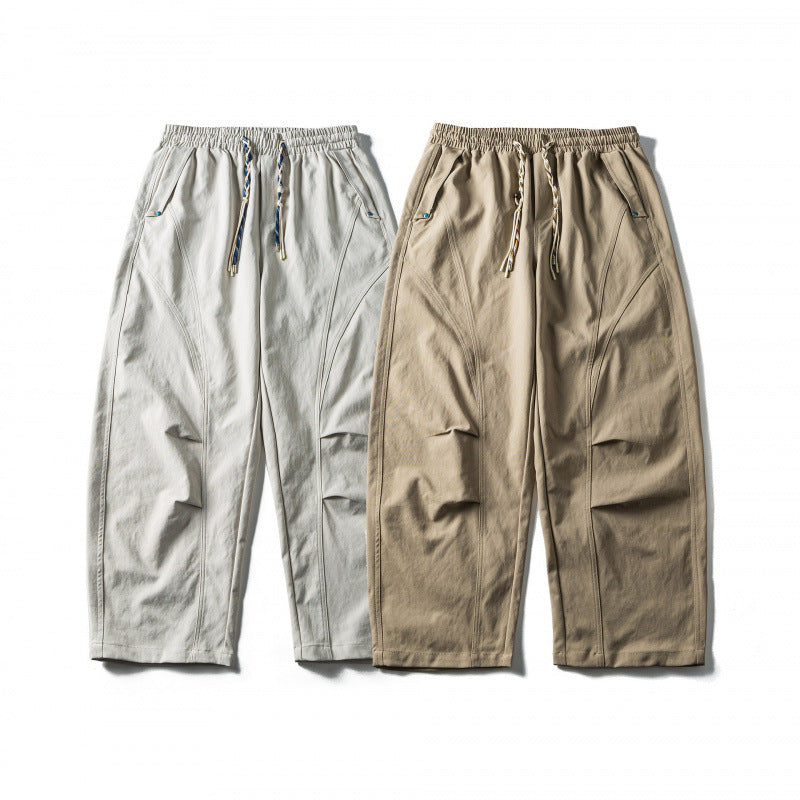 Unisex Weite Cropped-Hose mit Tunnelzug, elastischem Bund und markanten Nahtpaneelen Nord Taschen