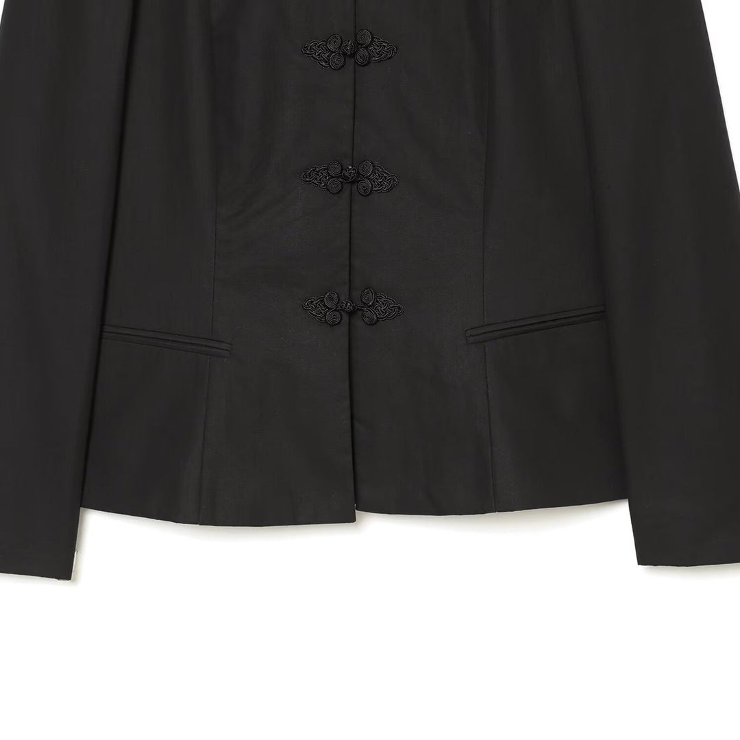 Damen Kurzjacke im Mandarin-Stil mit traditionellen Kordelknöpfen und schmaler Silhouette Nord Taschen