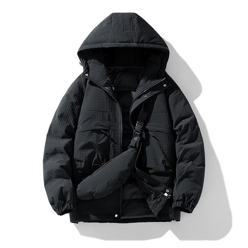 Herren Gepolsterter Ripstop-Parka mit Kapuze Oversize-Schnitt und integrierter Umhängetasche Nord Taschen