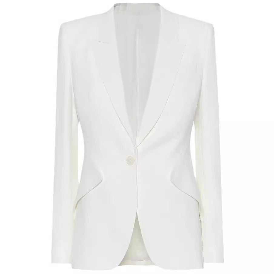 Damen Maßgeschneiderter Einreihiger Blazer mit skulpturierter Schulter und tailliertem Cut Nord Taschen