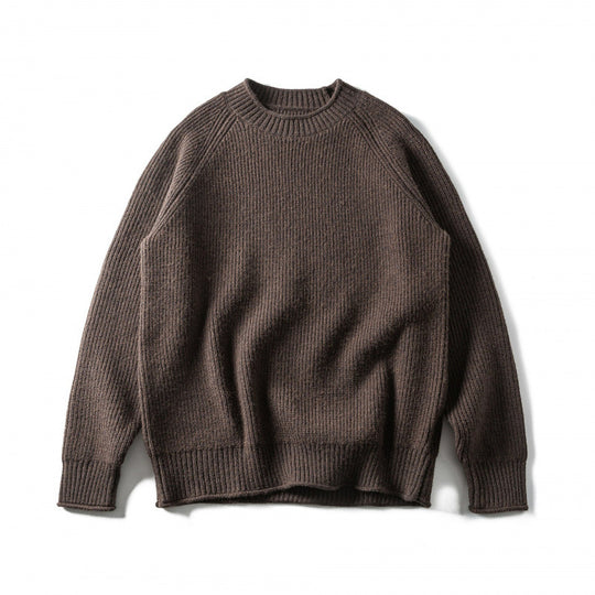 Unisex Grobgestrickter Rundhals-Pullover im Oversize-Boxy-Cut mit Raglanärmeln Nord Taschen
