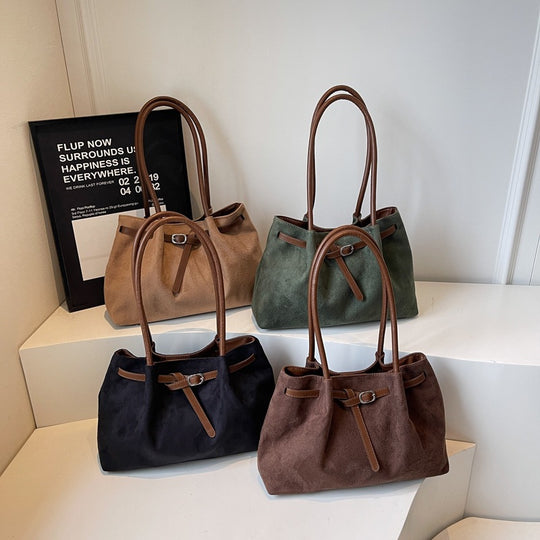 Damen Hobo-Tasche aus hochwertigem Wildlederimitat mit elegantem Akzent Nord Taschen