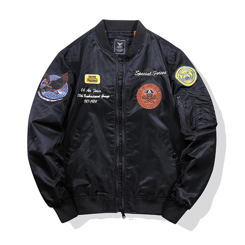 Herren Pilotenblouson mit Military‑Patches, Ärmeltasche und winddichter Nylon‑Optik Nord Taschen
