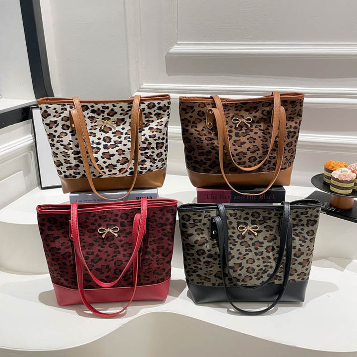 Damen Shopper-Tasche mit elegantem Leopardenmuster und praktischen Tragegriffen Nord Taschen
