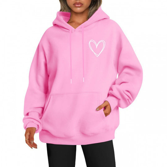 Kapuzenpullover Herzdruck Damen