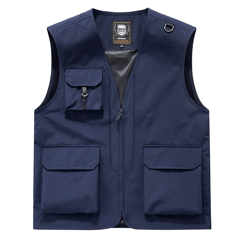 Herren Sichtbare Multifunktionale Utility-Weste mit Mesh‑Futter, Mehrfachtaschen und D‑Ring Nord Taschen