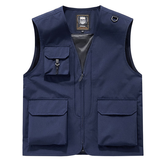 Herren Sichtbare Multifunktionale Utility-Weste mit Mesh‑Futter, Mehrfachtaschen und D‑Ring Nord Taschen