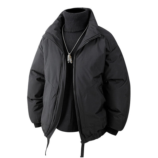 Herren Oversized Thermo‑Steppjacke mit hohem Kragen, Reißverschluss und Tunnelzug Nord Taschen
