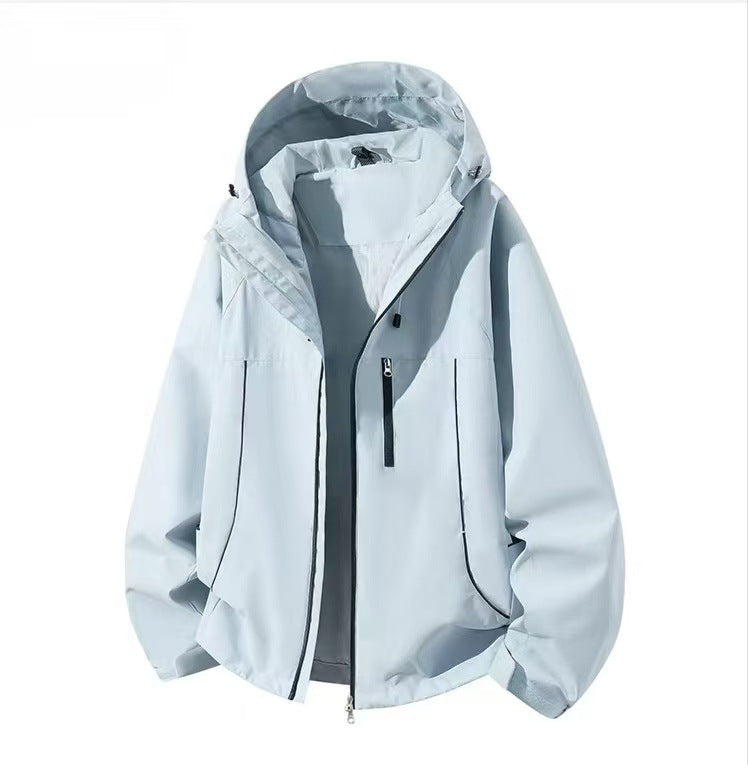 Herren Wasserdichte Kapuzen-Softshelljacke mit winddichtem Schnitt und Reißverschluss Nord Taschen
