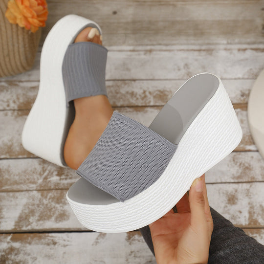 Damen Wedge-Pantoletten mit komfortablem Fußbett und flexiblem Obermaterial