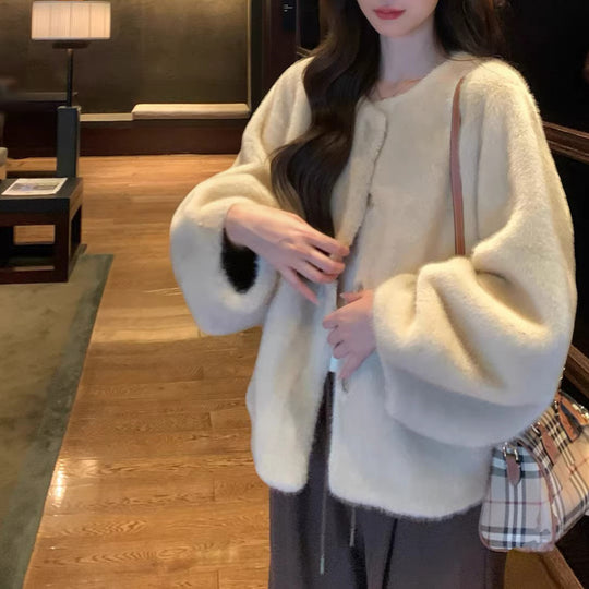 Damen Modischer Oversized-Pullover Nord Taschen