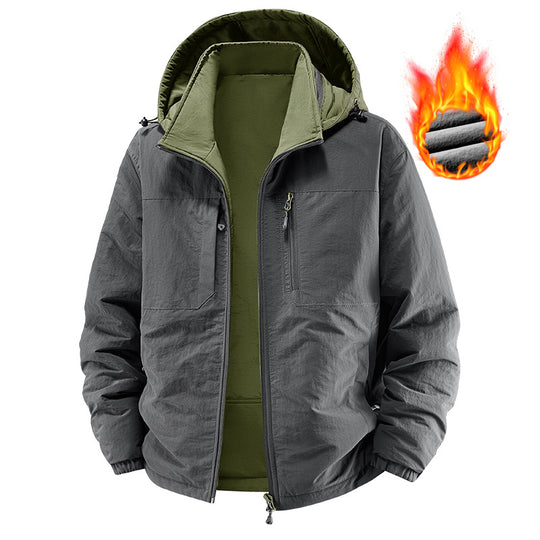 Herren Thermo-Fieldjacke mit Fleece-Innenfutter, Kapuze und Fronttaschen Nord Taschen