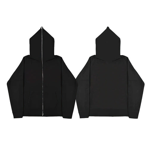 Unisex nan Zip-Hoodie mit durchgehendem Reißverschluss bis in spitze Kapuze, Kängurutasche und gerippten Bündchen Nord Taschen