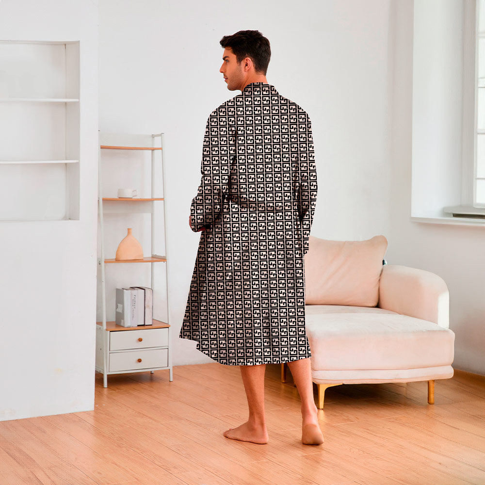 Herren Kimono mit modernem Muster und Gürtel – Nord Taschen