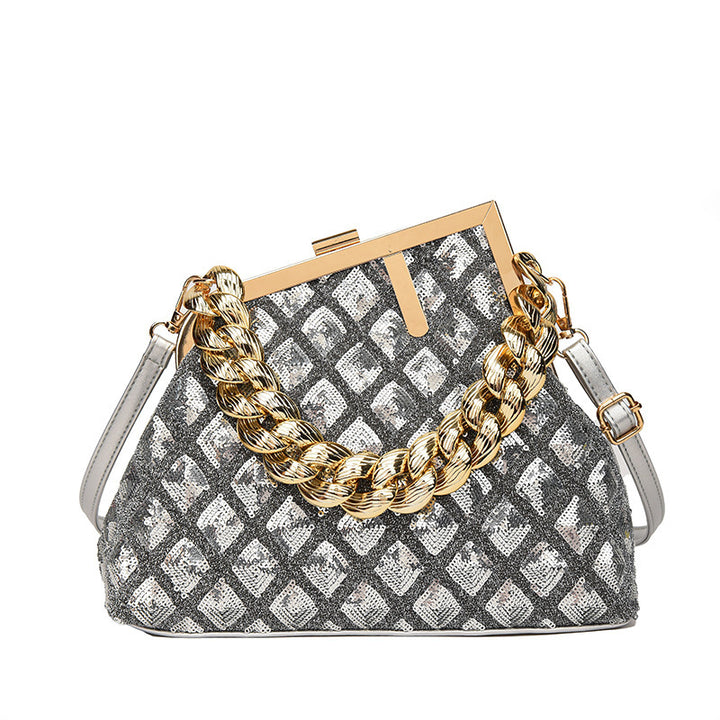 Damen Glamouröse Handtasche mit auffälligem Kettendesign Nord Taschen