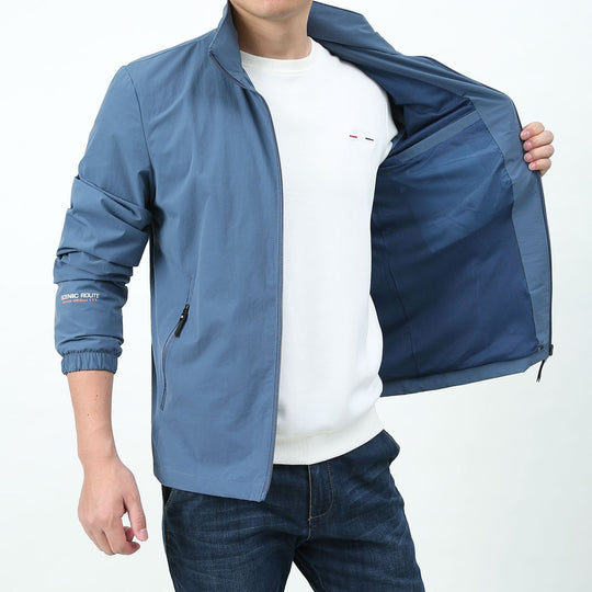 Herren Leichter Windbreaker Blouson mit Stehkragen Reißverschluss‑Taschen und elastischen Bündchen Nord Taschen