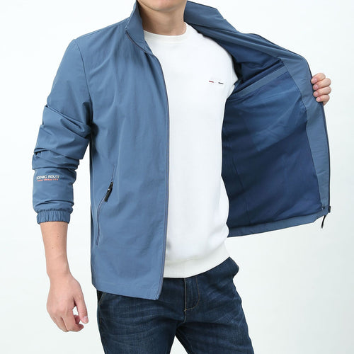 Herren Leichter Windbreaker Blouson mit Stehkragen Reißverschluss‑Taschen und elastischen Bündchen Nord Taschen