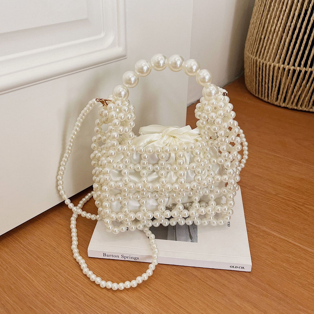 Damen elegante Perlenhandtasche mit strukturiertem Design Nord Taschen