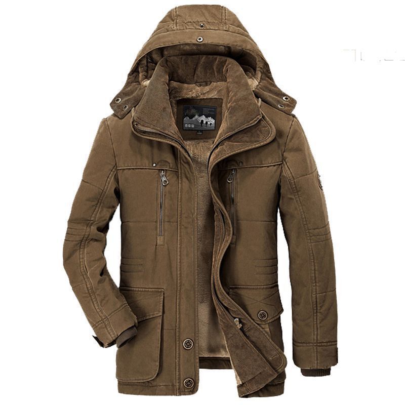Herren Canvas-Parka mit Cord-Innenkragen, abnehmbarer Kapuze und wärmender Thermofütterung Nord Taschen