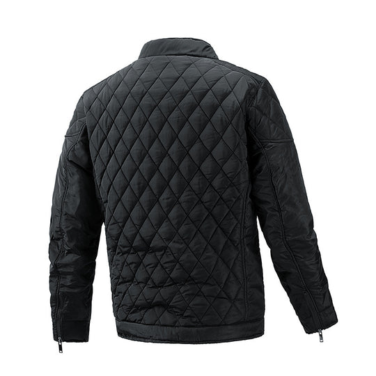 Herren gesteppte Übergangsjacke mit Diamantstepp, Stehkragen und Reißverschluss Nord Taschen