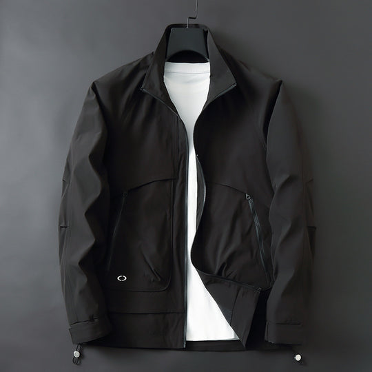 Herren Leichte technische Übergangsjacke mit Stehkragen, wasserabweisender Ripstop-Optik und verdeckten Reißverschlusstaschen Nord Taschen