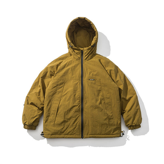 Unisex Oversized leicht wattierte Ripstop-Kapuzenjacke mit verdecktem Zwei-Wege-Reißverschluss Nord Taschen