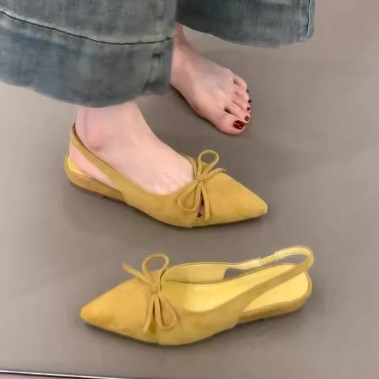 Damen Sling-Ballerinas mit dekorativem Schleifendetail und komfortablem Fußbett