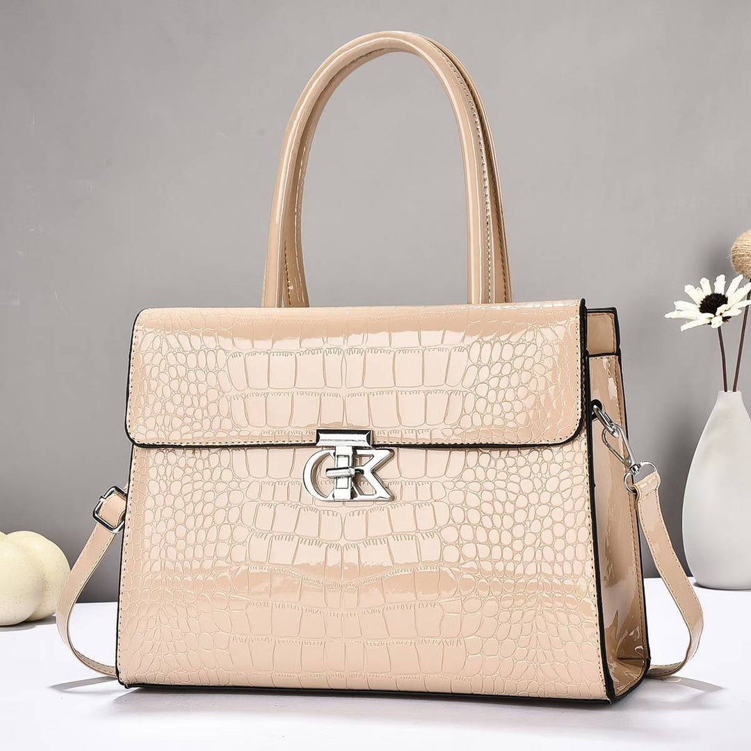 Damen elegante Handtasche mit glänzender Krokodilprägung Nord Taschen