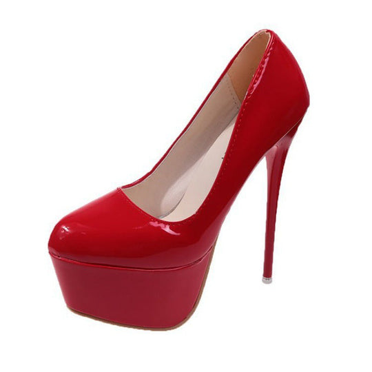 Damen Plateau-Pumps mit außergewöhnlichem Glanz und hohem Stiletto-Absatz Nord Taschen