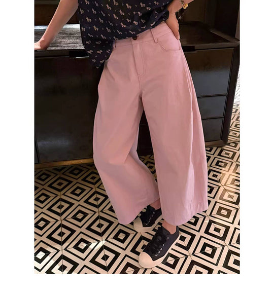 Damen Weite Culotte-Hose mit hoher Taille, Five-Pocket‑Detail & legerer Bundfalte Nord Taschen