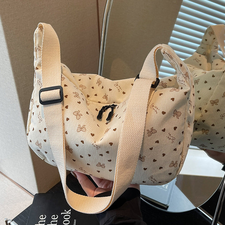 Damen Hobo-Tasche aus strukturiertem Stoff mit floralem Druck Nord Taschen