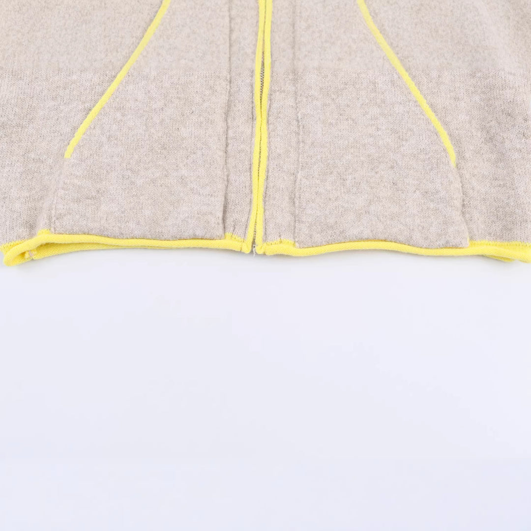 Damen Kurze Boxy‑Fleecejacke mit hohem Funnelkragen und Kontrastpaspel Nord Taschen