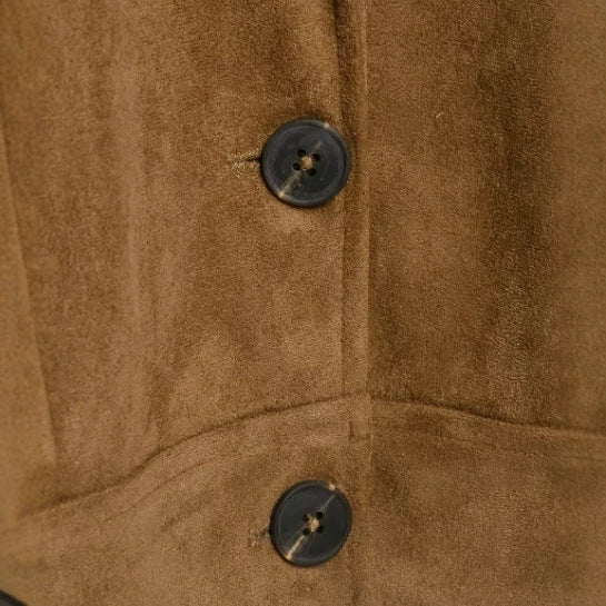 Damen Kurz geschnittene Wollmix-Jacke mit Stehkragen, Reißverschluss und Ballonärmeln Nord Taschen