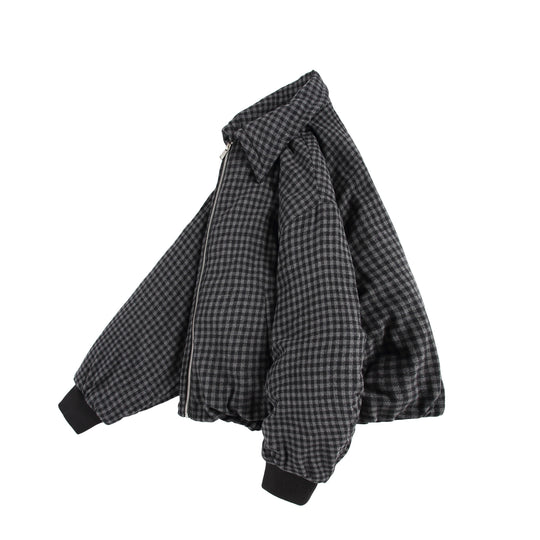 Unisex Boxy-Karos-Steppblouson mit Reißverschluss und elastischem Saum Nord Taschen