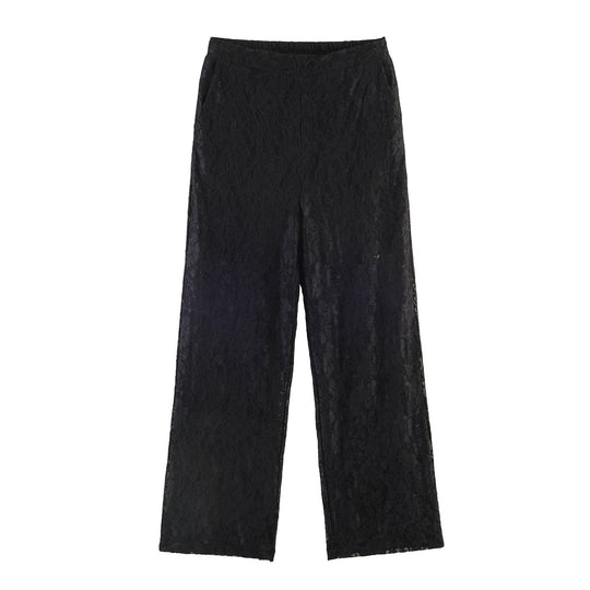 Damen Hochelastische Spitzenhose mit weitem Bein und hoher Taille Nord Taschen