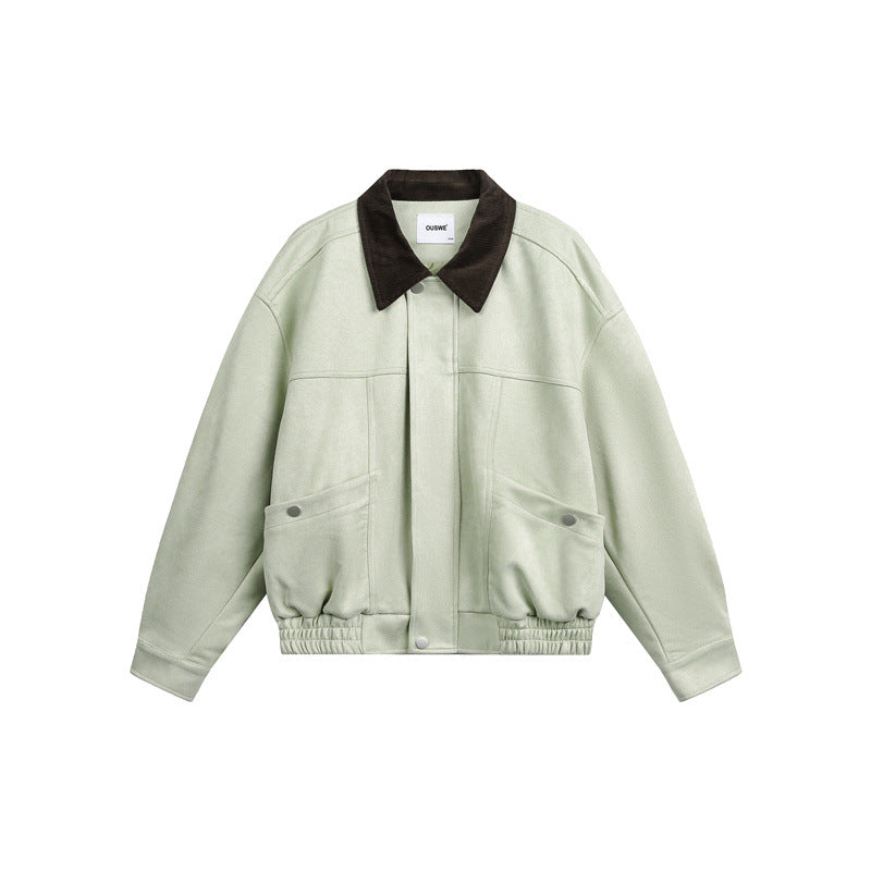Unisex Kurz geschnittene Boxy-Blousonjacke mit Cordkragen und elastischem Bund Nord Taschen